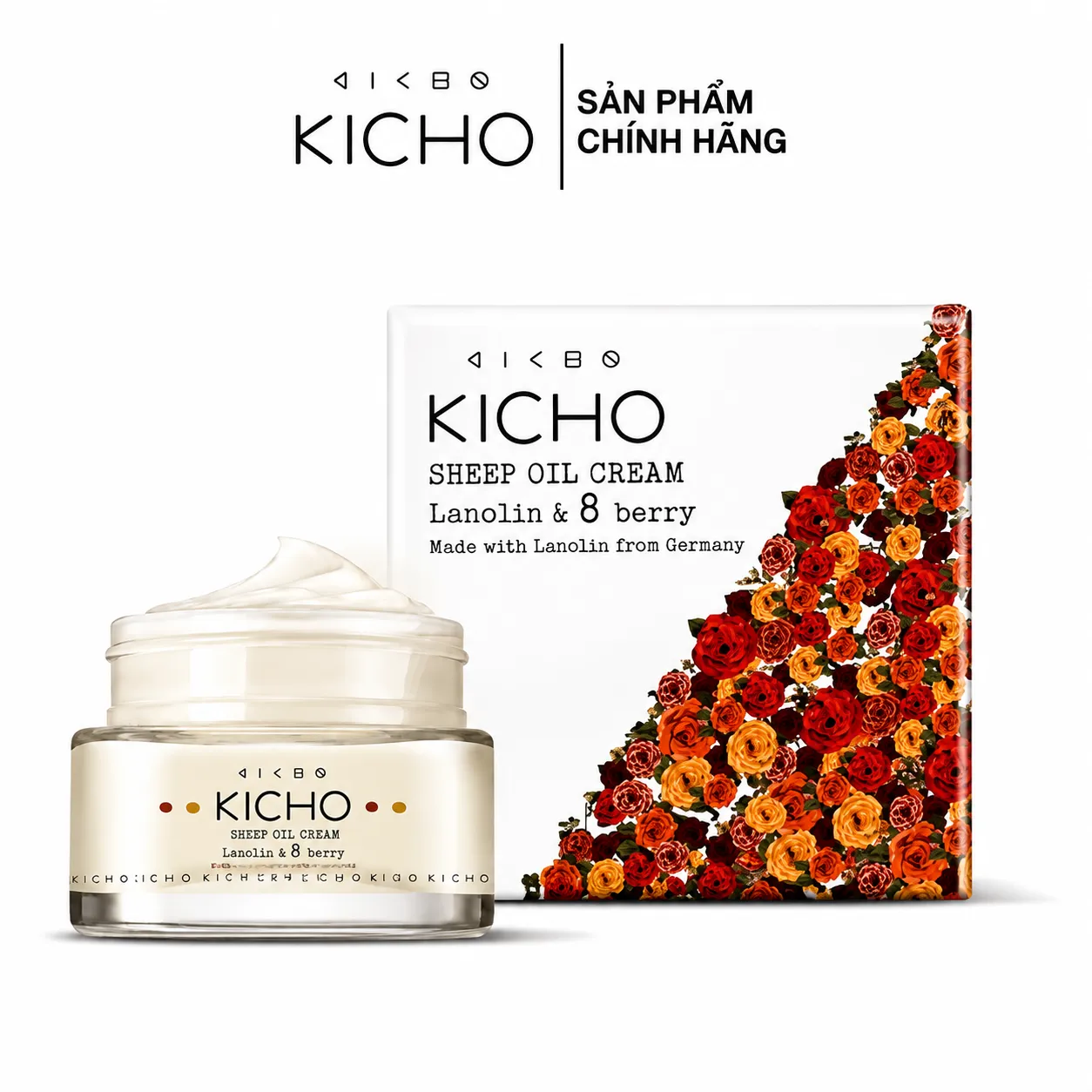 Kem Dưỡng Ẩm, Kem Lót Dầu Cừu Vitamin KICHO Sheep oil cream Lanolin & Berry 65ml